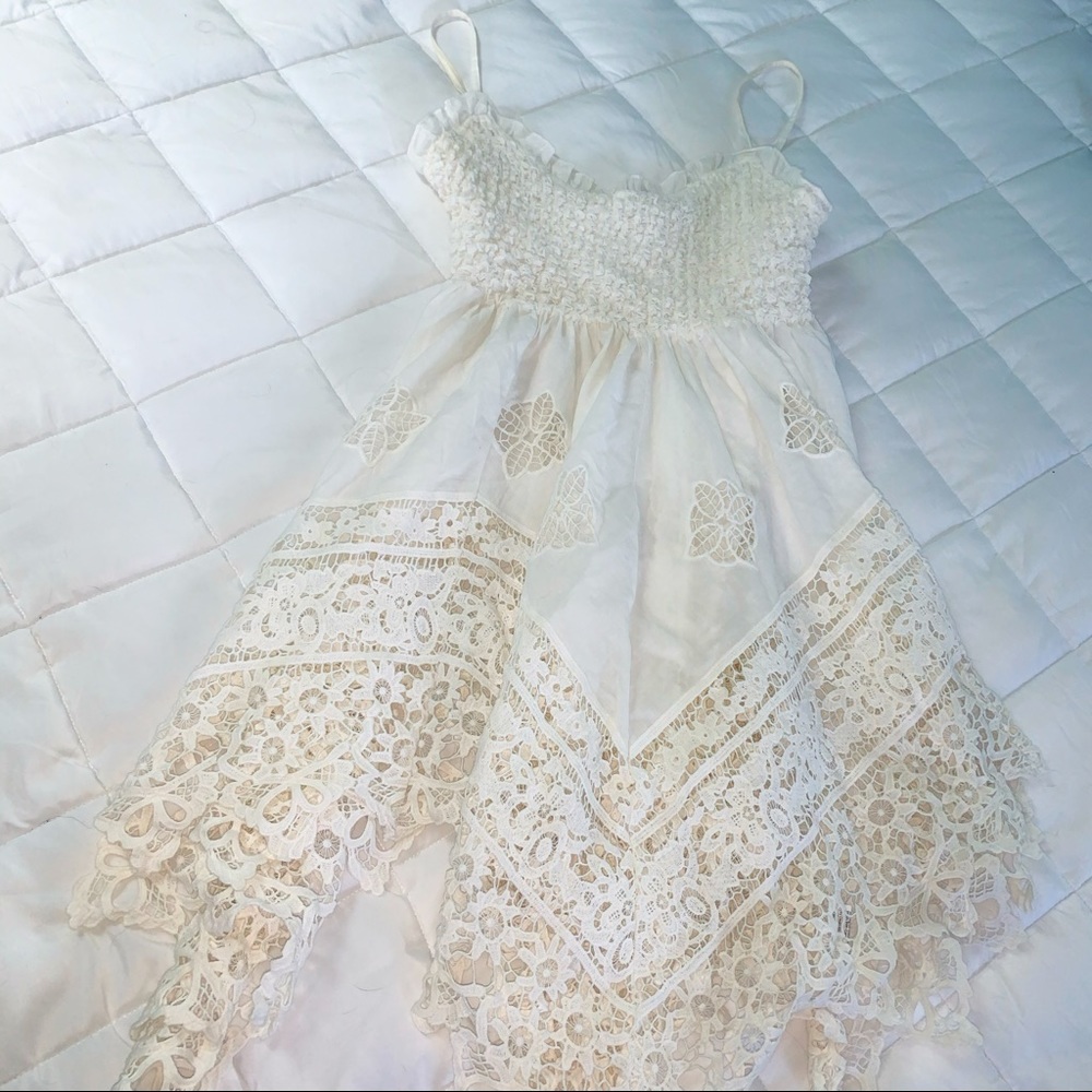 White Frilly Cutout Dress
